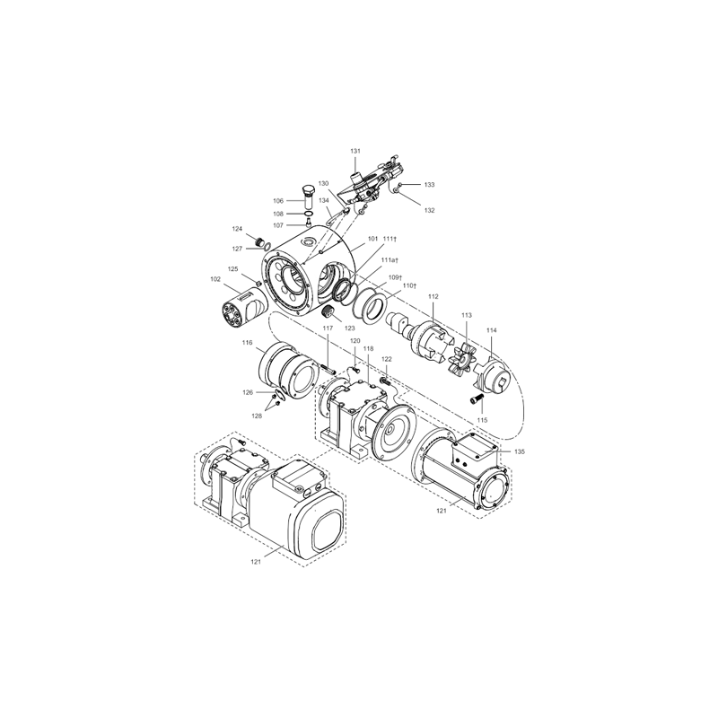 Section centrale Husky 1050e Aluminium (24Y525) Graco
