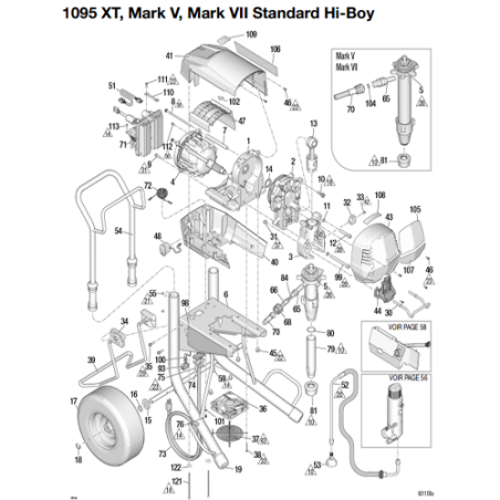 Couvercle, moteur Ultra XT et Mark XT (19D292) Graco