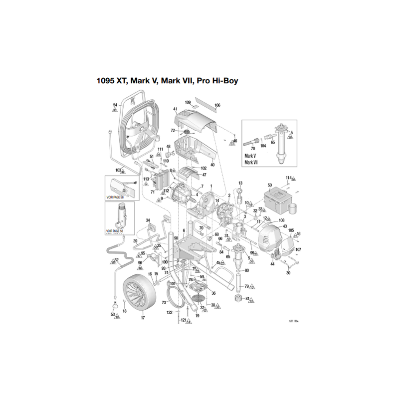 Couvercle, moteur Ultra XT et Mark XT (19D292) Graco