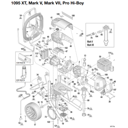 Couvercle, moteur Ultra XT et Mark XT (19D292) Graco