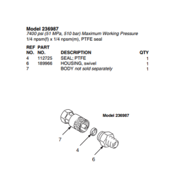 Raccord tournant F/M 1/4" NPSM (510 bars) (236987) Graco