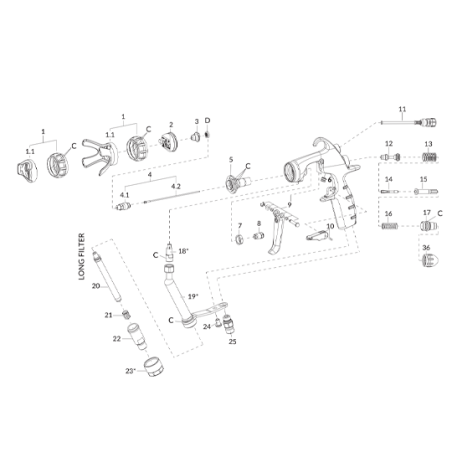Kit Gâchette MSGS-200 (930143A0) Iwata