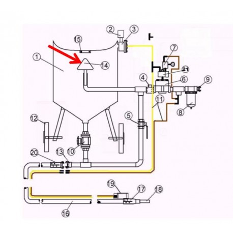Cone P-2 Avec Tube (02321D) Clemco
