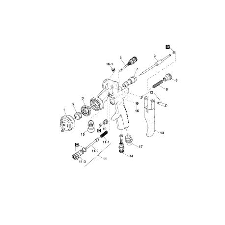 Buse + aiguille Ø1,3 - AZ1 HTE2P Iwata