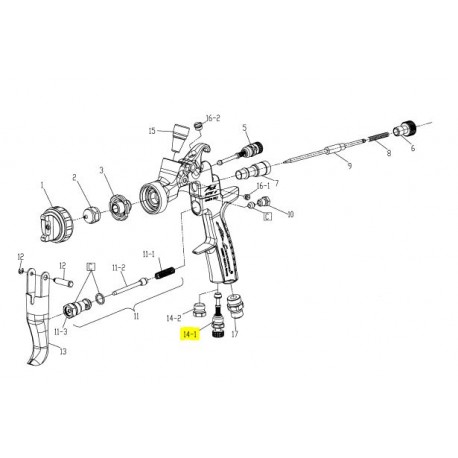 Réglage d'air Pistolet AZ3 HTE2 Iwata (93845531)