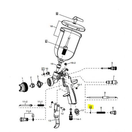 Pochette rondelle ressort aiguille AZ3 HTE2 Iwata