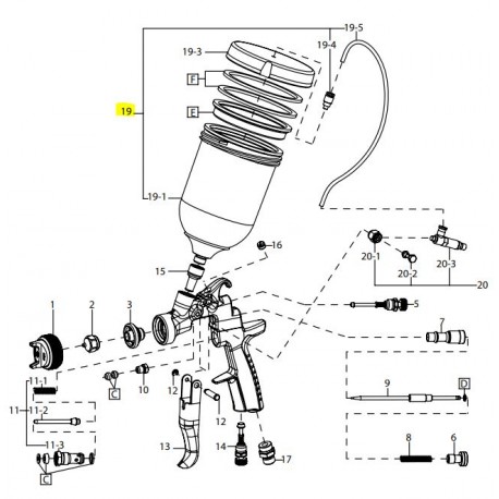 Godet pressurisé AZ3 HTE PAS Concept Iwata