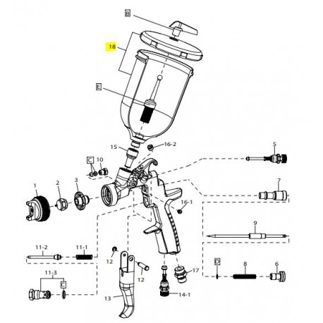 Godet Akulon 600ml Az3 HTE2 Iwata