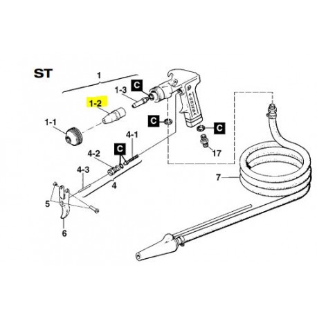 Buse produit - Pistolet sableur ST Iwata