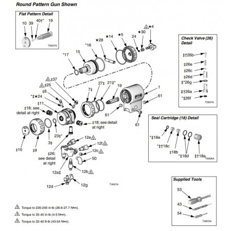 Kit de joint torique x 6 Pistolet Fusion (248131) Graco