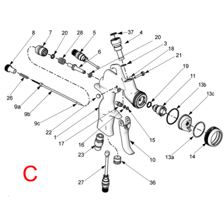 Kit de réparation de gâchette (289143) Graco vue éclatée Air Pro Gravité