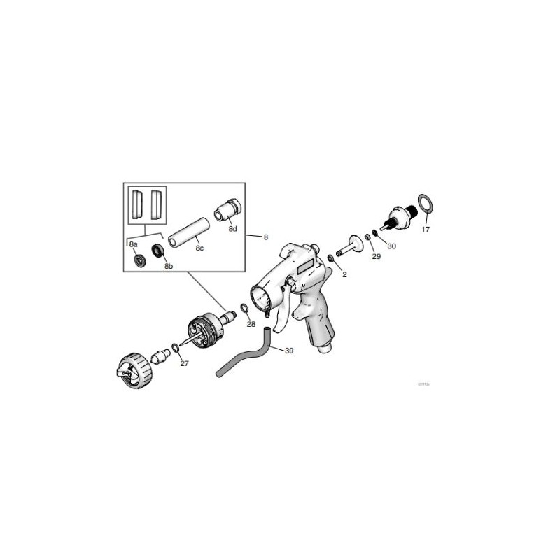 Kit joints Pistolet EDGE II HVLP (17P708) Graco