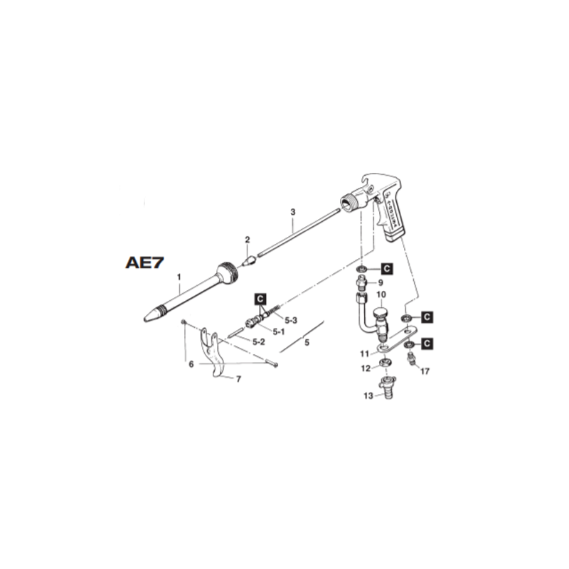 Valve d'air complète P6/PL6/AE7/ST/ST1/S8/SP8 (W2011320100) Iwata