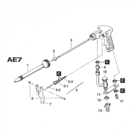 Axe de gâchette P6/PL6/AE7/ST/ST1/S8/SP8 (W2COM4008) Iwata