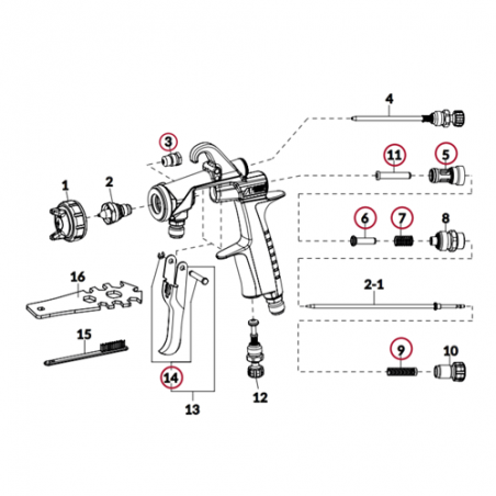 Clapet d'air (x3) W200 Integra SP / WIDER1 (73001690) Iwata