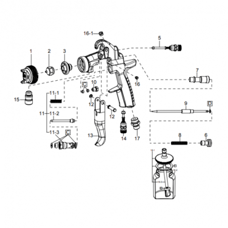 Diffuseur d'air AZ1 HTE2 (W3COM3052) Iwata