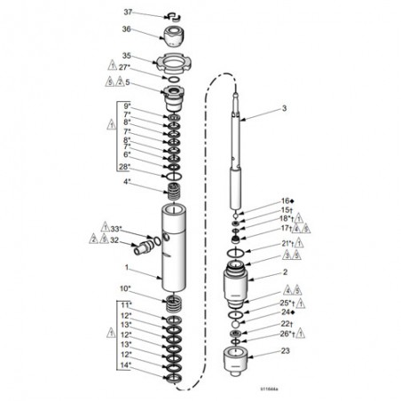 Kit Joint V Bas de Pompe LW075A (24R167) Graco