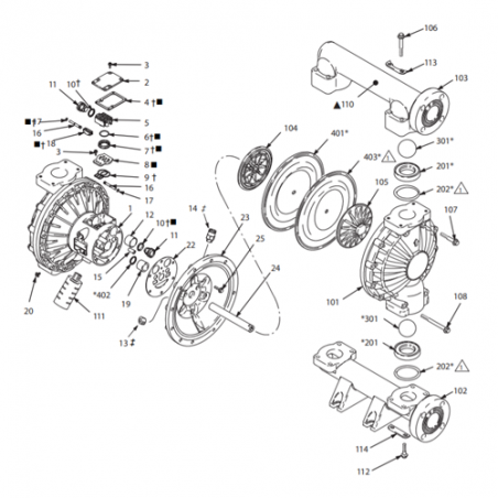 Kit Joints PTFE Husky 2150 (26B352) Graco
