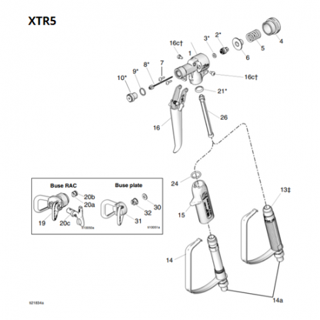 Kit Poignée de remplacement XTR5 / XTR5+ / XTR7 / XTR7+ (248952) Graco
