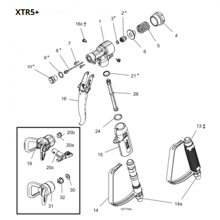 Joint Poignée Pistolet XTR5+ / XTR7+ / SG3 (179733) Graco