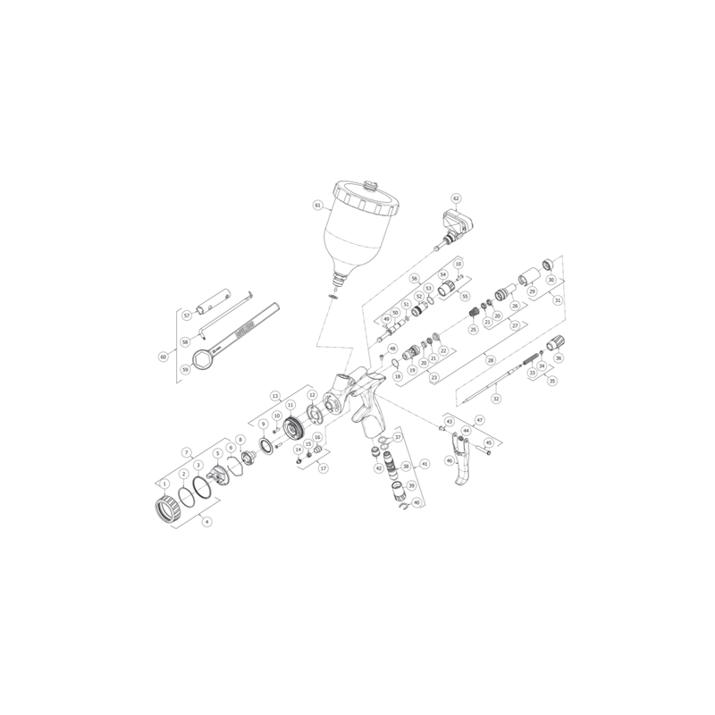 Bouton Réglage de fluide DV1 (704404) Devilbiss