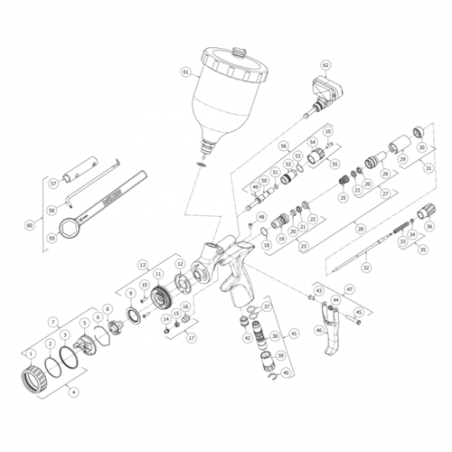 Bouton Réglage de fluide DV1 (704404) Devilbiss
