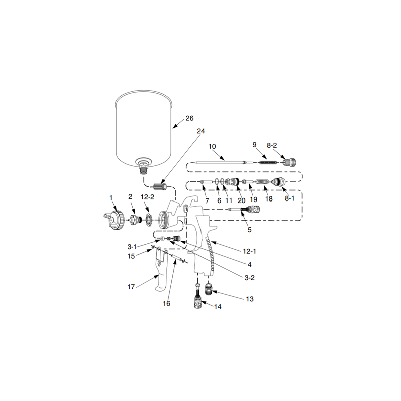 Kit Réparation Pistolet Finex (288896) Graco