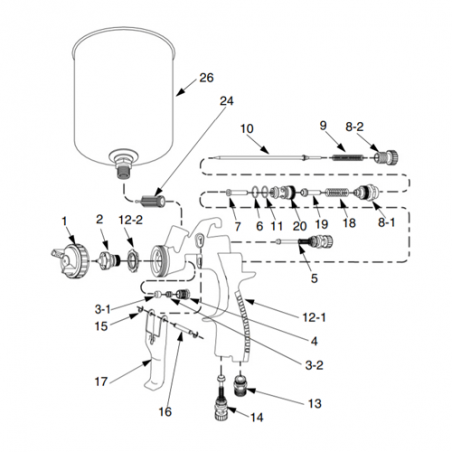 Kit Réparation Pistolet Finex (288896) Graco