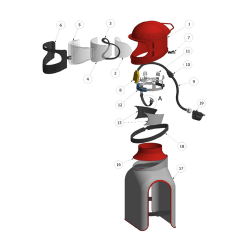 Cadre visière complet Apollo 600 (24012D) Clemco