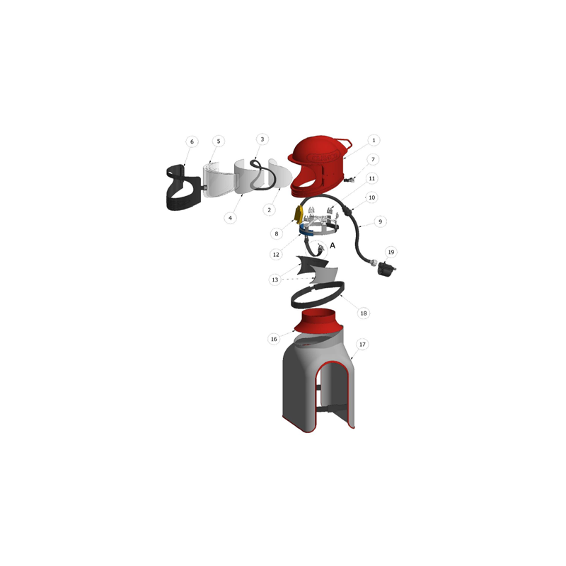 Cadre visière complet Apollo 600 (24012D) Clemco