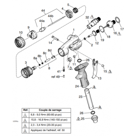 Joint Poignée Pistolet EDGE II plus (17P879) Graco