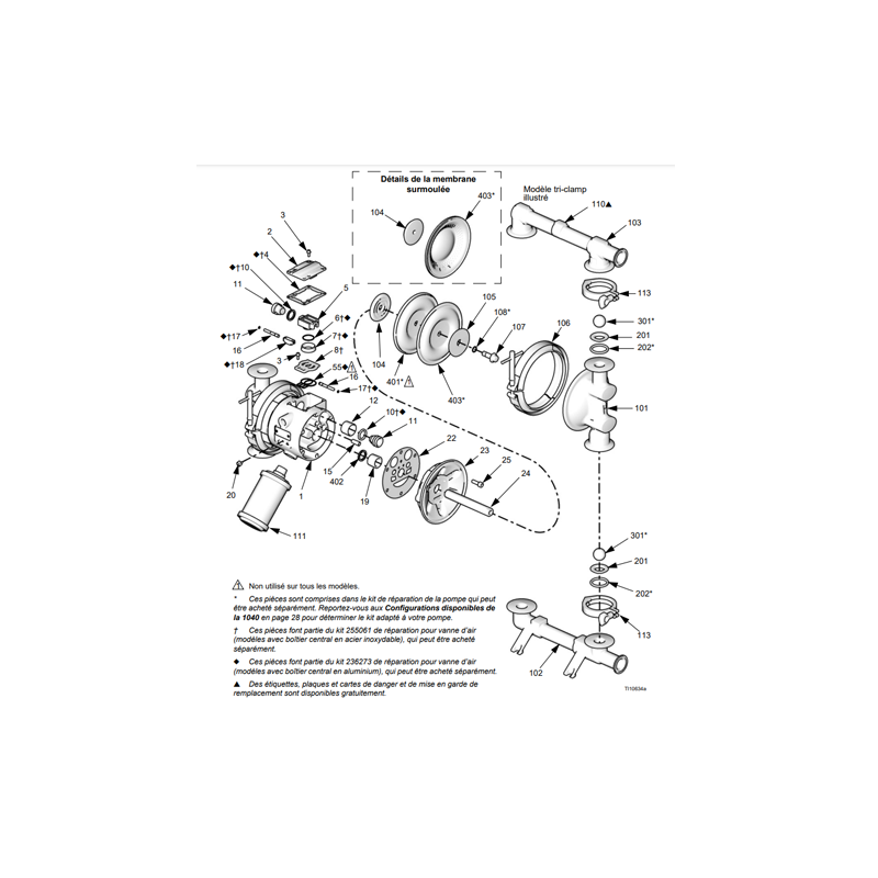 Kit Vanne Air SaniForce 1040 (255061) Graco